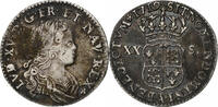 Frankreich 1/6 Écu (XX-S) de France-Navarre Louis XV, Paris, Silber -