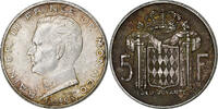 Monaco 5 Francs Rainier III, Silber, SS+, Gadoury:MC152. -