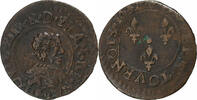 Frankreich Double Tournois Louis XIII, Bordeaux, Rare, Kupfer, SS -