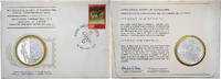 Netherlands Antilles Medal + stamp International Society of Postmasters -