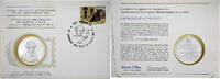 Italien Medal + stamp International Society of Postmasters, Silber, PP -