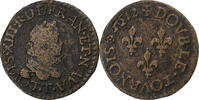 Frankreich Double Tournois Louis XIII, Nantes, Kupfer, S+ -