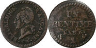 Frankreich 1 Centime Dupré, Paris, Kupfer, SS -