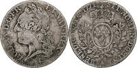 Frankreich 1/5 Écu à la vieille tête Louis XV, Paris, Silber, S -