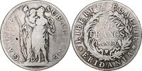 Italien 5 Francs Republic of Piedmont, Turin, Silber, S, KM:4 -