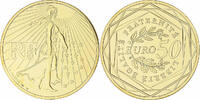 Frankreich 50 Euro Semeuse, Monnaie de Paris, STGL, Gold plated silver -