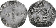 Frankreich 1/4 Ecu de Béarn Louis XIII, Morlaas, Silber, SS+ -