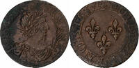Frankreich Double Tournois Louis XIII, Tours, Kupfer, VZ, Gadoury:11 -