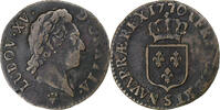 Frankreich 1/2 Sol à la vieille tête Louis XV, Reims, Kupfer, S+ -