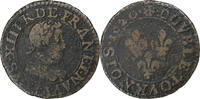 Frankreich Double Tournois Louis XIII, Paris, Kupfer, S, Gadoury:8 -