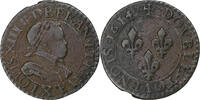 Frankreich Double Tournois Louis XIII, Amiens, Kupfer, S+, Gadoury:7 -