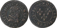 Frankreich Double Tournois Louis XIII, Lyon, Kupfer, SS, Gadoury:8 -