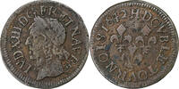 Frankreich Double Tournois Louis XIII, La Rochelle, Kupfer, S+ -