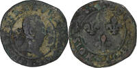 Frankreich Double Tournois Henri III, Kupfer, SGE+, Gadoury:455 -