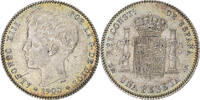 Spanien Peseta Alfonso XIII, Madrid, Silber, SS+, KM:706 -