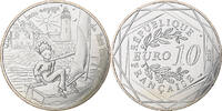 Frankreich 10 Euro Petit Prince Fait de la voile, MDP, Silber, UNZ -