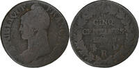 Frankreich 5 Centimes Dupré, Orléans, Kupfer, SGE+, Gadoury:126 -