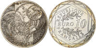 Frankreich 10 Euro Coq, Monnaie de Paris, Silber, VZ -
