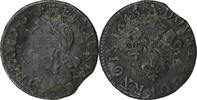 Frankreich Double Tournois Louis XIII, Corbeil, Kupfer, S+, Gadoury:12 -
