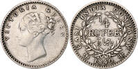 INDIA-BRITISH 1/4 Rupee Victoria, Bombay, Silber, S+, KM:453.1 -