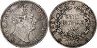 INDIA-BRITISH Rupee William IV, Calcutta, Silber, SS, KM:450.3 -