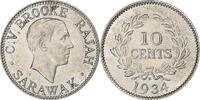 Sarawak 10 Cents George V, Brooke Rajah, Heaton, Copper-nickel, VZ -