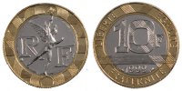 Frankreich 10 Francs Münze, Génie, STGL, Aluminum-Bronze, Gadoury:827 -