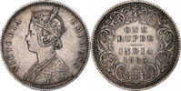 INDIA-BRITISH Rupee Victoria, Calcutta, Silber, SS+, KM:492 -