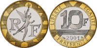 Frankreich 10 Francs 2001 Monnaie de Paris Génie, Monnaie de Paris, PP, Bi-Metallic, STGL