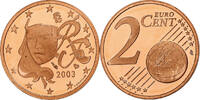 Frankreich 2 Euro Cent PP, Monnaie de Paris, Copper Plated Steel, STGL -