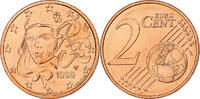 Frankreich 2 Euro Cent BU, Monnaie de Paris, Copper Plated Steel, STGL -