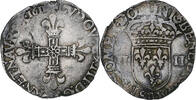 Frankreich 1/4 Ecu Louis XIII, Nantes, Silber, S+, Gadoury:27 -