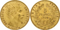Frankreich 5 Francs Napoleon III, Paris, tranche lisse, Gold, SS+ -