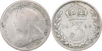 United Kingdom 3 Pence Victoria, London, Silber, S+, KM:777 -