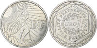 Frankreich 15 Euro Semeuse, MDP, Silber, VZ+, KM:1535 -