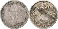 United Kingdom 3 Pence Victoria, London, Silber, S+, KM:777 -