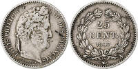Frankreich 25 Centimes Louis-Philippe, Paris, Silber, SS, Gadoury:357 -