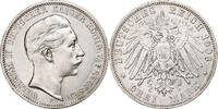 Kingdom of Prussia 3 Mark Wilhelm II, Berlin, Silber, SS+, KM:527 -