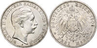 Kingdom of Prussia 3 Mark Wilhelm II, Berlin, Silber, SS, KM:527 -