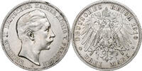 Kingdom of Prussia 3 Mark Wilhelm II, Berlin, Silber, SS, KM:527 -