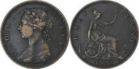 United Kingdom 1/2 Penny Victoria, London, Bronze, S+, KM:754 -