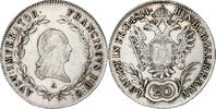 Österreich 20 Kreuzer Franz I, Vienna, Silber, SS, KM:2142 -