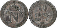 Frankreich 10 Centimes Napoleon I, Limoges, Billon, S+, Gadoury:190 -