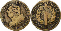 Frankreich 3 Deniers Louis XVI, Limoges, Messing, S+, Gadoury:5 -