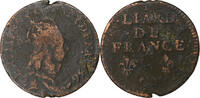 Frankreich Liard 1656 Lusignan Louis XIV, Lusignan, Kupfer, SGE+, Gadoury:80