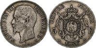 Frankreich 5 Francs Napoleon III, Paris, tête nue, Silber, S+ -