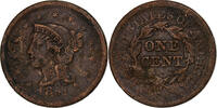 Frankreich Cent Braided Hair, Philadelphia, Kupfer, S+, KM:67 -
