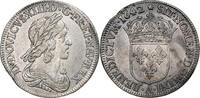 Frankreich 1/4 Ecu Louis XIII, Paris, rose, Silber, SS+, Gadoury:48 -