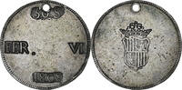 Spanien 30 Sous MAJORCA, Ferdinand VII, Holed, Silber, SS, KM:L7.1 -