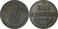 Österreich Kreuzer Franz I, Vienna, Kupfer, SS+, KM:2113 -